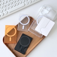 Portefeuille magnétique transparent à coins coupés pour 2 cartes, impression personnalisée, glissière, divers styles, étui arrière fin avec grip, accessoires