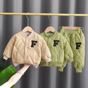 <span class=keywords><strong>Veste</strong></span> d'hiver en coton pour bébé garçon, ensemble de 2 pièces, uniforme de baseball pour enfants, vêtements d'extérieur chauds et décontractés - Product Image 1