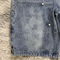 DENIMGUYS Streetwear Shorts de travail pour hommes, style charpentier, amples, tendance, en jean denim gaufré