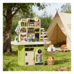 Kids Pretend Cooking Kitchen Toy Bench Refrigerator Sink <b>Storage</b> <b>Basket</b> Educational Exploration Family Joy Learning - Product Image 3