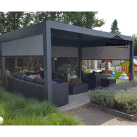 Pergola de jardin en aluminium pour terrasse extérieure chinoise, montage mural, facile à assembler, résistante aux rongeurs et à la pourriture