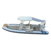 Bateau pneumatique de luxe Haide CE 23 pieds DL700 en aluminium avec moteur, bateau pneumatique de type baleine, bateau banane gonflable