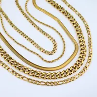 18 Karat Gold PVD plattiert Edelstahl Chunky Twisted Miami Cuban Chain Choker Halskette Snake Rope Chain Halskette für Männer Frauen