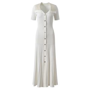 Abiti lunghi monopetto di lusso con perline per donne 2025 abiti estivi Casual elegante a maniche corte <span class=keywords><strong>in</strong></span> <span class=keywords><strong>maglia</strong></span> - Product Image 3