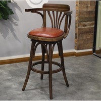 Vintage Französisch Massivholz Barhocker Japanischer Stil Drehs itz Internet Berühmter Hoch tisch für Insel oder Bar