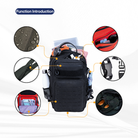 Sac à dos tactique de sport, système MOLLE, imperméable, polyester 900D, durable, léger, pour la salle de sport, l'extérieur, l'usage quotidien, compartiment pour ordinateur portable