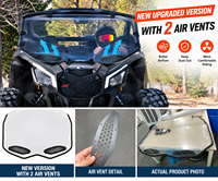 Pare-brise avant complet pour Can-Am Maverick X3 XRS XDS Turbo R Max 2017-2026 avec aérations optionnelles