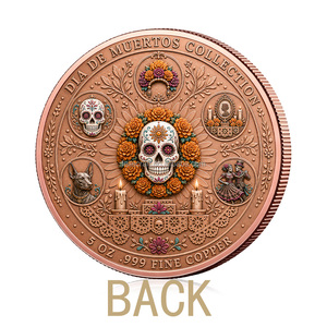 Moneda Conmemorativa del Día <span class=keywords><strong>de</strong></span> los <span class=keywords><strong>Muertos</strong></span>, <span class=keywords><strong>de</strong></span> Cobre Puro <span class=keywords><strong>de</strong></span> 5 Onzas, Colorida, con Diseño <span class=keywords><strong>de</strong></span> Monedas <span class=keywords><strong>de</strong></span> 5oz - Product Image 6