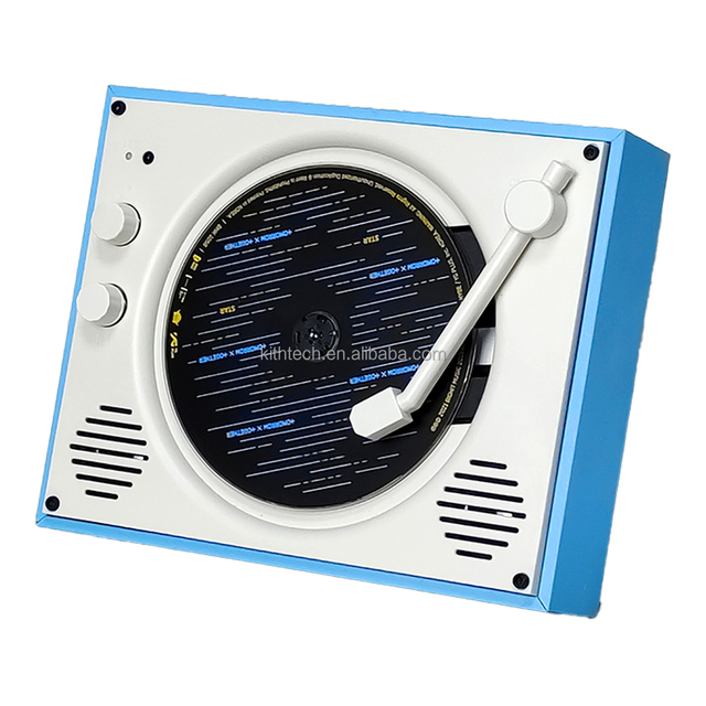 Portable HiFi 5W*2 Sound Speaker Retro Wall Mounted CD Music Player Desktop for Home Desk Turntable Display