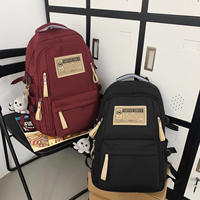 Fashion ransel siswa kuliah, nilon tahan air ritsleting ransel versi Korea ransel remaja