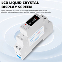 Wattmeter Digital fase tunggal, meteran energi Analog konsumsi daya kWh AC 230V 50Hz 60A tipe rel Watt, 1P