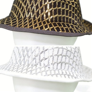 Sombrero Fedora con Lentejuelas para Hombre y <span class=keywords><strong>Mujer</strong></span>, Sombrero Brillante para Fiesta, Jazz, Discoteca, Festival y Atuendos Vintage - Product Image 4