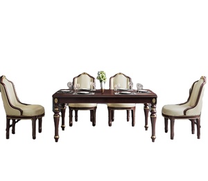 Style européen Meubles de Salle Table À Manger Rectangulaire Ensemble en Bois De <span class=keywords><strong>Bouleau</strong></span> Massif Table avec 6/8 Chaises Meubles - Product Image 1