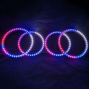 Contrôle par application téléphonique, anneaux lumineux LED RGB multicolores de 70 mm pour voiture, anneaux lumineux Angel Eyes pour Camaro Dodge Challenger - Product Image 2