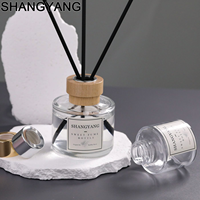 Bouteille diffuseur d'arômes en verre transparent vide en gros, 50ml, 100ml, 150ml, 200ml, bouteille diffuseur cylindrique