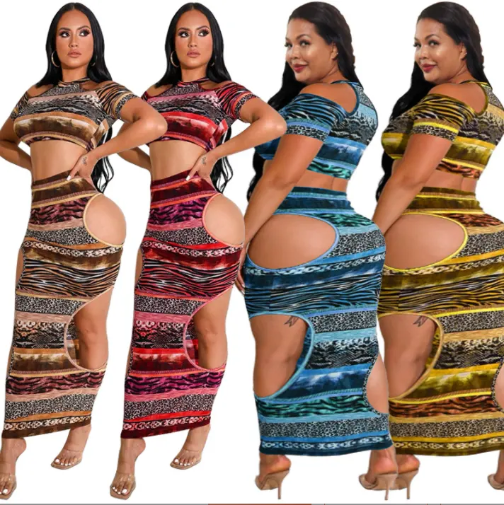 Großhandel Elegante Leoparden muster Big Ass Fat Women Sexy Günstige Plus Size 5XL Lady Maxi kleid