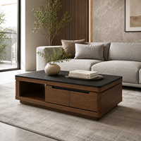 Table basse moderne en marbre, design arqué et courbé, haute qualité, durable, écologique, finition personnalisée, surface spacieuse pour salon