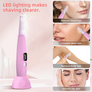 Maquinilla de Afeitar Eléctrica Sónica Recargable |   Exfoliante Facial Portátil y Removedor de Vello con <span class=keywords><strong>3</strong></span> Velocidades Ajustables - Product Image 3