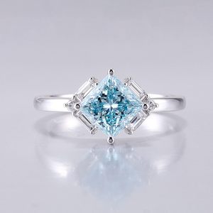 Bague de mariée en platine pour femme avec diamant fantaisie naturel taille ovale, élégante, taille H 1/2, bijoux de mode pour mariage de Noël lesbien - Product Image 2