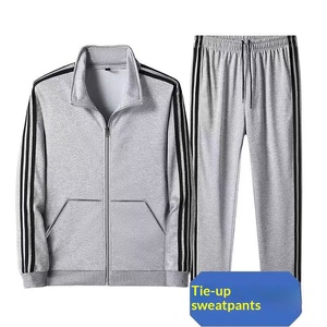 Conjunto Deportivo de Primavera/Otoño para <span class=keywords><strong>Hombre</strong></span>, Chaqueta Delgada con Tres Rayas y Cordón Ajustable, Dos Piezas, para Correr al Aire Libre - Product Image 4