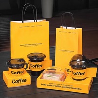 Emballage de boîte à café en matériaux recyclés écologiques personnalisés avec plateau intégré pour les restaurants, les cafés et les boissons