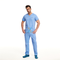 Ensemble de blouses médicales unisexes à col en V, uniformes médicaux à manches courtes et longues, blouses d'hôpital pour médecins et infirmières, vente en gros personnalisée