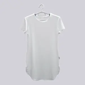 Белое Повседневное платье-футболка с сублимационным принтом для женщин