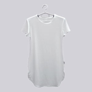 Sublimation Blank <strong>White</strong> Casual Cured Hem T-<strong>shirt</strong> <strong>Dress</strong> for <strong>Women</strong> - Product Image 1