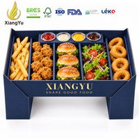 Xiangyu multi-compartiment voedselbakjes, op maat bedrukt kartonnen verpakkingen voor kippenvleugels, wraps, friet, saladesauzen en groepsmaten maaltijden