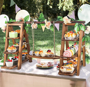 Thiết kế mới có thể gập lại phục vụ Platter khay Đảng hiển thị thực phẩm Set 3 Tier cupcake đứng - Product Image 6