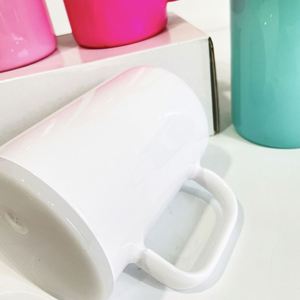 Mug en verre vierge multicolore de 17 oz pour sublimation, avec couvercles et pailles en PP colorés, pour impression par transfert thermique par sublimation - Product Image 5