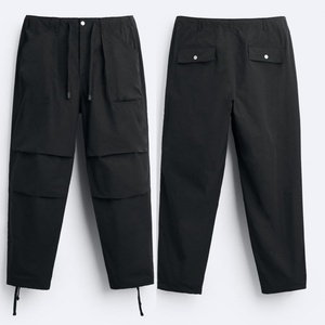 Pantalons parachute pour hommes à cordon de serrage, plissés aux genoux, personnalisés et de créateur, vente en gros - Product Image 5