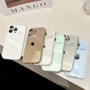 Nouvelle coque de téléphone tendance avec grande fenêtre texturée givrée pour <span class=keywords><strong>iPhone</strong></span> <span class=keywords><strong>12</strong></span> 13 14 15 16 17 <span class=keywords><strong>Pro</strong></span> Max avec film de protection d'objectif HD et protection arrière antichoc - Product Image 2