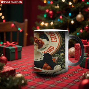 Frosted Black Heat Sensitive Magic Mug 11oz <b>Ceramic</b> Drinking <b>Cup</b> Round Rim Smooth Design - Product Image 2