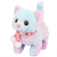 Jouet en peluche interactif électrique Bigsmartfish pour chat, qui marche, qui miaule, qui fait bouger la queue, qui secoue la tête, rembourré en coton PP, 3-10 ans, 11-30 cm