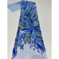 Stock personnalisé de luxe de haute qualité fait à la main perles complètes tissu de dentelle broderie mélange couleur français top vente robe à paillettes