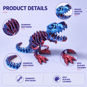 Esqueleto de Tiranosaurio Rex Impreso en 3D Personalizado, Juguete Articulado Transformable con Diseño de Cuerpo Segmentado, Escala 1/12 - Product Image 2