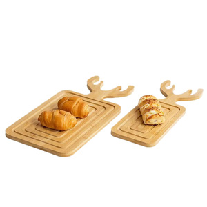 Tabla de cortar de bambú Antler, rectangular, multifuncional, para cocina, postres, desayuno, bandeja para servir, tabla de cortar de madera - Product Image 1