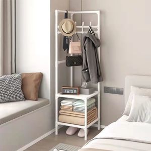 Corner coat <b>rack</b>, floor-standing, for bedroom, bedside, clothes hanging <b>rack</b>, simple <b>storage</b> <b>rack</b>, wall corner clothes hanging - Product Image 3