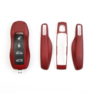 Coque de clé de voiture rouge <span class=keywords><strong>bordeaux</strong></span> pour porsche Boxster 996 Cayenne Panamera Macan 718 981 991 992 Taycan - Product Image 3