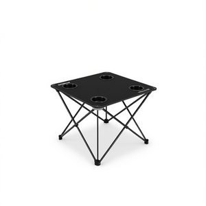 Portable Folding <b>Mini</b> Square Camp <b>Table</b> 18.5 In Aluminum Frame 600D Oxford Top Outdoor Camping Use - Product Image 1