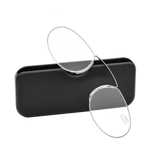 Pince Nez Style Nose Resting Pinching Portable Thin Pince-Nez Optical Reading Glasses No Arm Men Women + 1.50 + 2.00 + 2.50 + 3.0