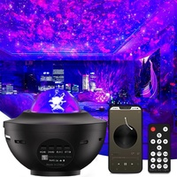 Lampe de projection laser ciel étoilé transfrontalière avec haut-parleur et télécommande USB, lumière d'ondulation d'eau, veilleuse