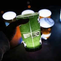Özelleştirilebilir 12 oz 14 oz 16 oz LED yanıp sönen bardaklar ticari faaliyetler için plastik aydınlık bardaklar düğün taraflar