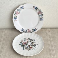 Assiette de service plate en céramique rétro à bord festonné, motif floral et oiseaux vintage, 8 pouces, pour dîner, salade, dessert, compatible lave-vaisselle, pour hôtels