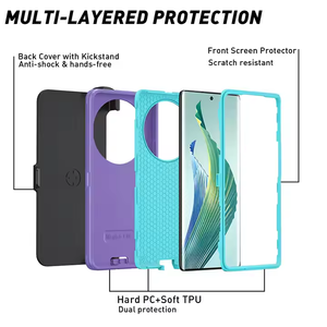 Coque de téléphone robuste antichoc pour les séries <span class=keywords><strong>Honor</strong></span> Magic 5/6/7 Lite & X8/X9 avec béquille rotative à 360 ° - Product Image 2