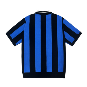Vente en gros Pull-over d'été à manches courtes rayé pour hommes de couleurs contrastées - Product Image 2