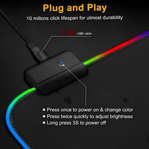 Tapis de souris de jeu LED Cute Girl Tapis d'ordinateur portable RGB <span class=keywords><strong>Nahida</strong></span> Grand tapis de bureau surdimensionné XXL 14 modes d'éclairage Tapis de souris Anime - Product Image 3