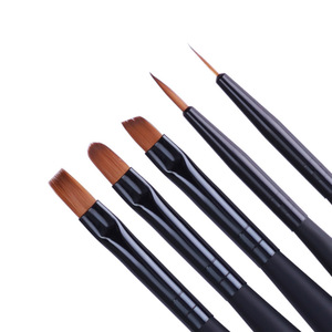 Ensemble de pinceaux à ongles en nylon avec manche en plastique, pinceaux inclinés, ronds, plats, pour dessin et décoration de gel pour manucure - Product Image 1