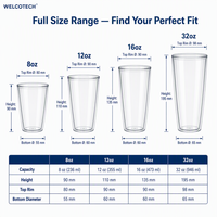 Vasos de PET Transparentes Impresos Personalizados de 8oz a 32oz, Vasos Desechables de Pared Simple para Café Helado, Smoothies y Bebidas Frías
